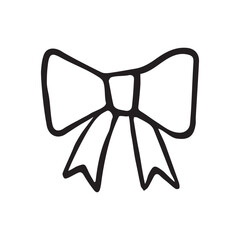Vector hand drawn doodle sketch bow tie isolated on white background