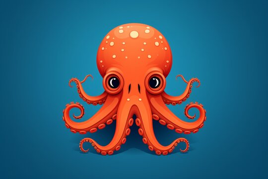 an orange octopus with white spots