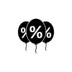 Balloon Discount Flat Vector Icon