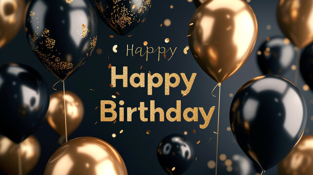 An image featuring "Happy Birthday" in classic, elegant gold foil lettering