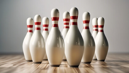bowling pins, isolated white background 

 - obrazy, fototapety, plakaty