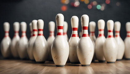 bowling pins, isolated white background 

