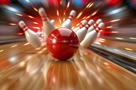 Bowling ball. Background with selective focus and copy space
