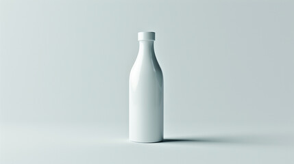 A modern, empty white canteen mockup bottle presented solo against a clean, white background.
