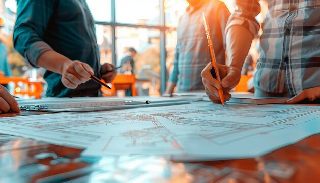 Outdoor Design Charrette for Building Project, an outdoor design charrette for a building project with an image showing architects, designers, AI