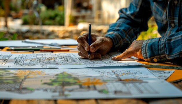 Outdoor Design Charrette for Building Project, an outdoor design charrette for a building project with an image showing architects, designers, AI