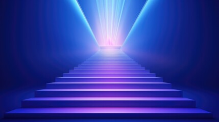 Fototapeta premium Staircase with light coming from the top. Generative AI.