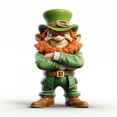 3D leprechaun character Saint Patrick's day illustration