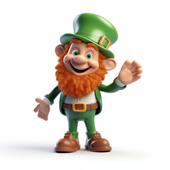 3D leprechaun character Saint Patrick's day illustration