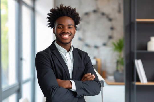 Confident Man Standing with Arms Crossed