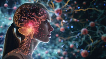 full body Visualization of the gut-brain connection and its influence on overall well-being and digestion