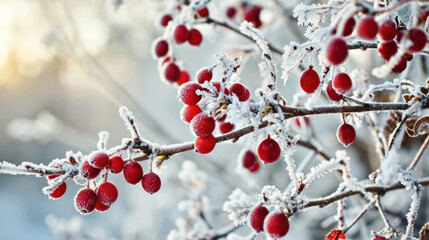 Fototapeta na wymiar Close-up of Tree with Red Berries