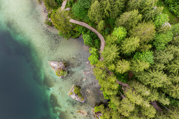 Top view to nature landscape, Hintersee, Germany