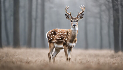 Fototapeta premium full body of a fallow deer, isolated white background