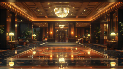 luxury art deco hotel lobby interior design