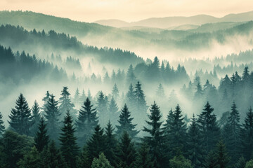 Fototapeta premium Green Forest Landscape