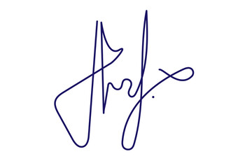 Vector hand drawn Fake autograph sample. Editable stroke Signature - obrazy, fototapety, plakaty