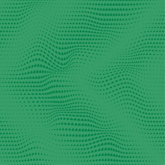 Clover Tiny 3 Leaf Pattern Wavy Vector Seamless on Green