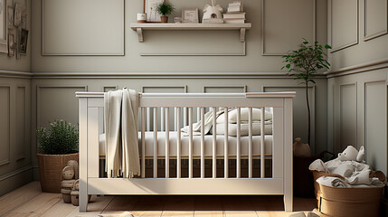 Fototapeta na wymiar Classic style baby crib
