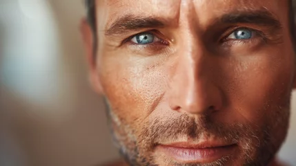 Foto op Plexiglas Close up of an handsome mature man with beautiful eyes © Simon C