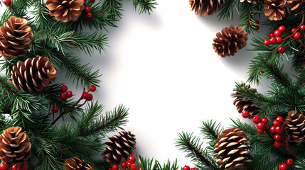 Fototapeta na wymiar Christmas winter decorative frame
