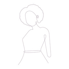 Outline of a beautiful woman Vector illustration