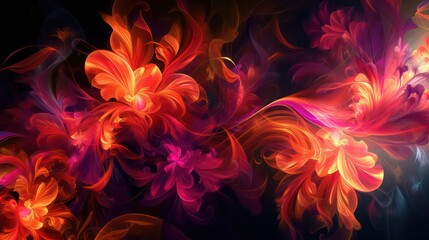Fototapeta premium Abstract oil painting technique. flowers, leaves. The future is stylish on paper. Luminous golden texture. Prints, wall papers, posters, cards, murals, carpets, decorations, wall paintings, posters.