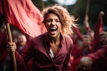 Obraz premium Confident woman. Celebrating women's history month: a tribute to enduring legacy of female empowerment, girl power, women empowerment, gender equality, feminism, journey of resilience and progress