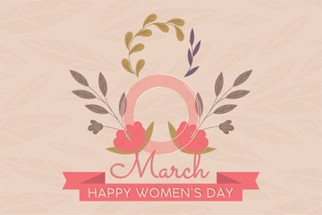 Happy women day card Vector illustration