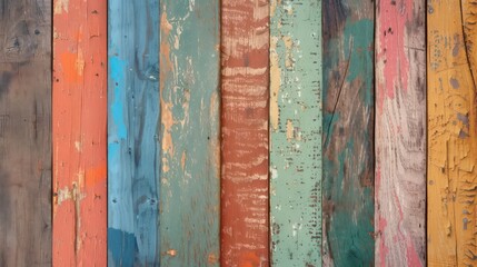 Colorful vintage wooden top texture background. Exuberant image.