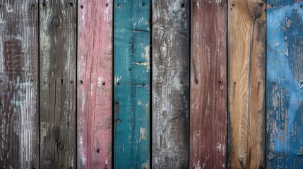 Wooden background texture.Old shabby colored wooden fence.Texture for your design, copy space.