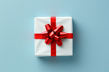 プレゼント、3D CG、ギフトボックス、リボン、ブルー