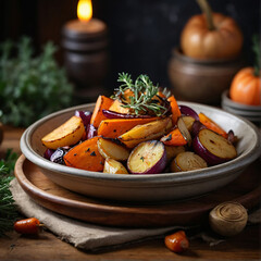 Cider Glazed Roasted Root Vegetables - Autumnal Veggie Medley