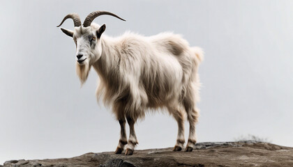 full body of a wild goat, isolated white background
