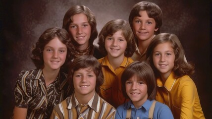 family photo capturing a group of siblings through the years, illustrating the evolution of their relationships on Siblings Day