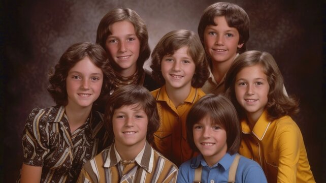 family photo capturing a group of siblings through the years, illustrating the evolution of their relationships on Siblings Day