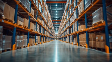 Fototapeta premium A massive warehouse packed with numerous shelves.