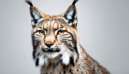 Obraz premium full body of lynx, isolated white background 