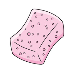 Pink sponge isolated vector illustration