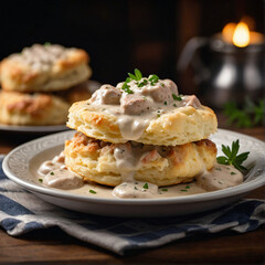 Buttermilk Biscuits with Sausage Gravy - Southern Comfort Classic