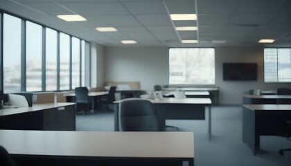 empty-open-space-office--Abstract-light-bokeh-at-office-interior-background