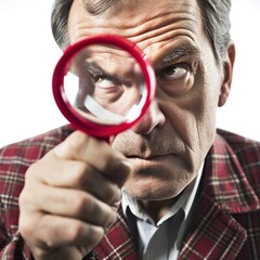 The concept of looking through a magnified glass, searching for relevant information, exploring unknowns in depth, exploring obscurities and mysteries, search for hidden knowledge and truths .