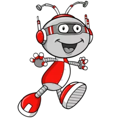 Foto op Plexiglas Cartoons cute robot android png art