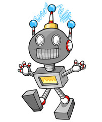 Cute Cartoon Robot PNG Art