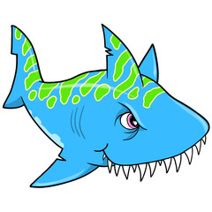 Mean Angry Shark PNG Art