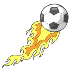 Fototapete Karikaturzeichnung Flaming Soccer Ball PNG art