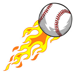 Flaming Fireball Baseball PNG Art