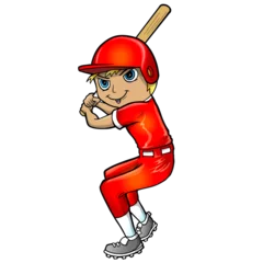 Deurstickers Cartoons Baseball Player PNG Art