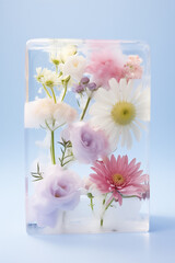 flowers in ice cube