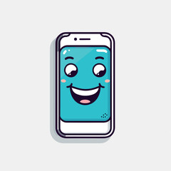 Phone in cartoon, doodle style. Image for t-shirt, web, mobile apps and ui. Isolated 2d vector illustration in logo, icon, sketch style, Eps 10. AI Generative